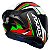 Capacete Axxis Draken Vector Preto Branco e Verde - Imagem 3