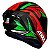Capacete Axxis Draken Tracer Preto Vermelho e Verde - Imagem 3