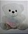 Urso Pelúcia Branco Coração - altura 19cm - Imagem 2