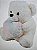 Urso Pelúcia Branco Coração - altura 19cm - Imagem 3