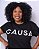 Camiseta Oversized Preta Silkada CAUSA Em Branco Horizontal - Imagem 3