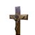 Crucifixo de Mesa 17cm Reto Madeira Com Melha de São Bento - Imagem 3