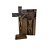 Crucifixo de Mesa 17cm Reto Madeira - Imagem 3
