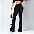 Calça flare preta bolso faca com lycra - Imagem 2
