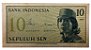 Cédula Antiga da Indonésia 10 Sen 1964 - Imagem 1
