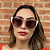 Óculos de sol feminino atemporal rose com off white Lais - Imagem 1