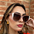 Óculos de sol feminino atemporal rose com off white Lais - Imagem 4