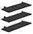 Kit Com 3 Prateleiras Mdp Black 20x40 Com Suportes D-core - Imagem 1