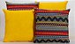 Kit com 4 Almofadas Decorativas Estampa Amarelo com Listras Coloridas - Imagem 1