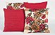 Kit com 4 Almofadas Decorativas Estampa Vermelho com Flores Coloridas - Imagem 1