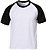 10 CAMISA BRANCA COM MANGA RAGLAN PRETA - Imagem 1
