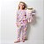 Pijama Infantil Feminino Algodão Leve Corações Rosa - Imagem 3