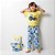 Pijama Infantil Masculino Algodão Manga Curta e Calça Trator Azul e Amarelo - Imagem 3