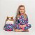 Kit Pijama Infantil Feminino Algodão Coração Marinho  Manga Comprida - Imagem 1