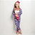 Kit Pijama Infantil Feminino Algodão Coração Marinho  Manga Comprida - Imagem 5
