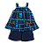CONJUNTO ESTAMPA QUADRICULADO FLORIDO AZUL - Imagem 1