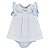 VESTIDO LISTRADO AZUL BEBÊ COM BRANCO - Imagem 1