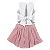 CONJUNTO LISTRADO VERMELHO E BRANCO - Imagem 3