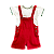 CONJUNTO BEBÊ JARDINEIRA VERMELHA E BLUSA OFF WHITE - Imagem 1