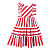 VESTIDO LISTRAS VERMELHO E BRANCO - Imagem 1