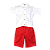 CONJUNTO BRANCO E VERMELHO - Imagem 1