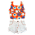 CONJUNTO ESTAMPA PRATOS PINTADOS LARANJA - Imagem 1