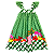 VESTIDO BARRADO MESA DIVERTIDA VERDE - Imagem 1