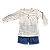 CONJUNTO LISTRAS BEGE E AZUL - Imagem 1