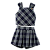 CONJUNTO XADREZ AZUL COM CINZA - Imagem 1
