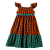 VESTIDO XADREZ MINI LARANJA COM MARINHO E VERDE - Imagem 3