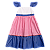 VESTIDO ROSA, BRANCO E AZUL - Imagem 1