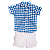 CONJUNTO ESTAMPA XADREZ AZUL E BRANCO - Imagem 1