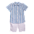 CONJUNTO ESTAMPA LISTRAS AZUL E BRANCO - Imagem 1