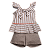 CONJUNTO LISTRADO BEGE E BRANCO - Imagem 1
