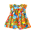 VESTIDO ESTAMPA LUAU FUNDO LARANJA - Imagem 1