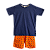 CONJUNTO ESTAMPA ABACAXI FUNDO LARANJA - Imagem 1