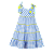 VESTIDO ESTAMPA OURIÇO E XADREZ AZUL - Imagem 1