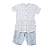 CONJUNTO XADREZ BRANCO E AZUL BEBE - Imagem 1