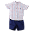 CONJUNTO ESTAMPA XADREZ VERMELHO E AZUL - Imagem 1