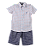 CONJUNTO ESTAMPA XADREZ VERMELHO E AZUL - Imagem 1