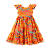 VESTIDO ESTAMPA CANTEIRO DO MAR FUNDO LARANJA - Imagem 1