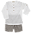 CONJUNTO OXFORD XADREZ MARROM E BRANCO - Imagem 1