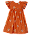 VESTIDO ESTAMPA RODA GIGANTE FUNDO LARANJA - Imagem 1
