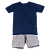 CONJUNTO LISTRADO MARINHO E VERMELHO - Imagem 1