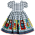 VESTIDO ESTAMPA QUADRICULADO CORUJA - Imagem 1