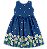 VESTIDO BARRADO MARGARIDA SOLAR AZUL - Imagem 1