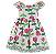 VESTIDO BARRADO VIVA FLOR ROSA - Imagem 1