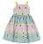 VESTIDO GIRASSOL-LANDIA FUNDO VERDE E ROSA - Imagem 1
