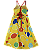 VESTIDO ESTAMPA CHUVA DE BALA FUNDO AMARELO - Imagem 3