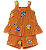 CONJUNTO PLANETAS FLORIDOS LARANJA - Imagem 1